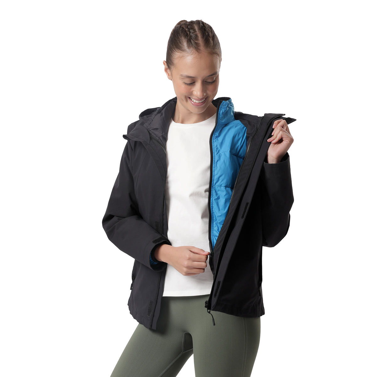 Chumpa Impermeable 4 en 1 Mujer Chingaza Negra