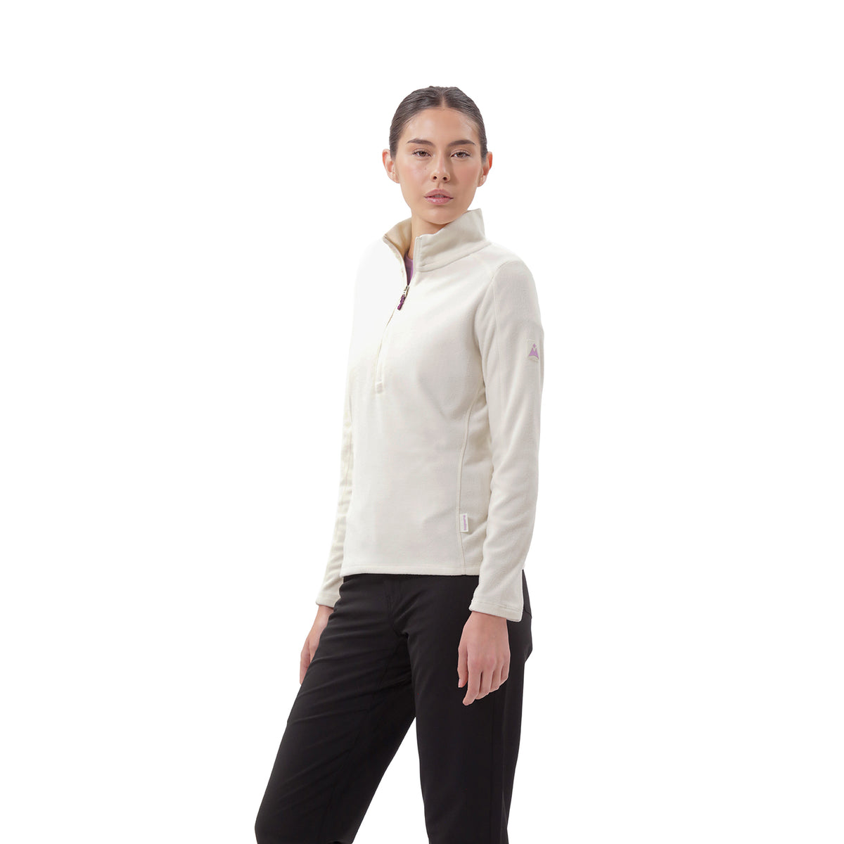 Suéter Polar Media Cremallera para Mujer Paine Beige