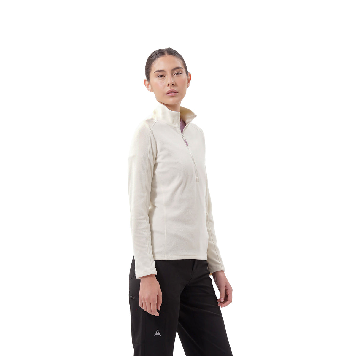 Suéter Polar Media Cremallera para Mujer Paine Beige