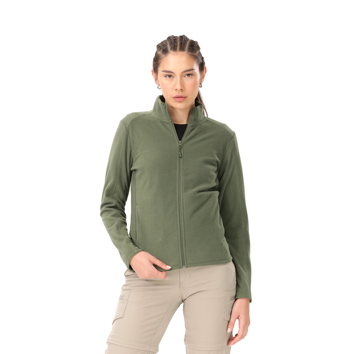 Suéter Polar Abierto para Mujer Pucón Verde