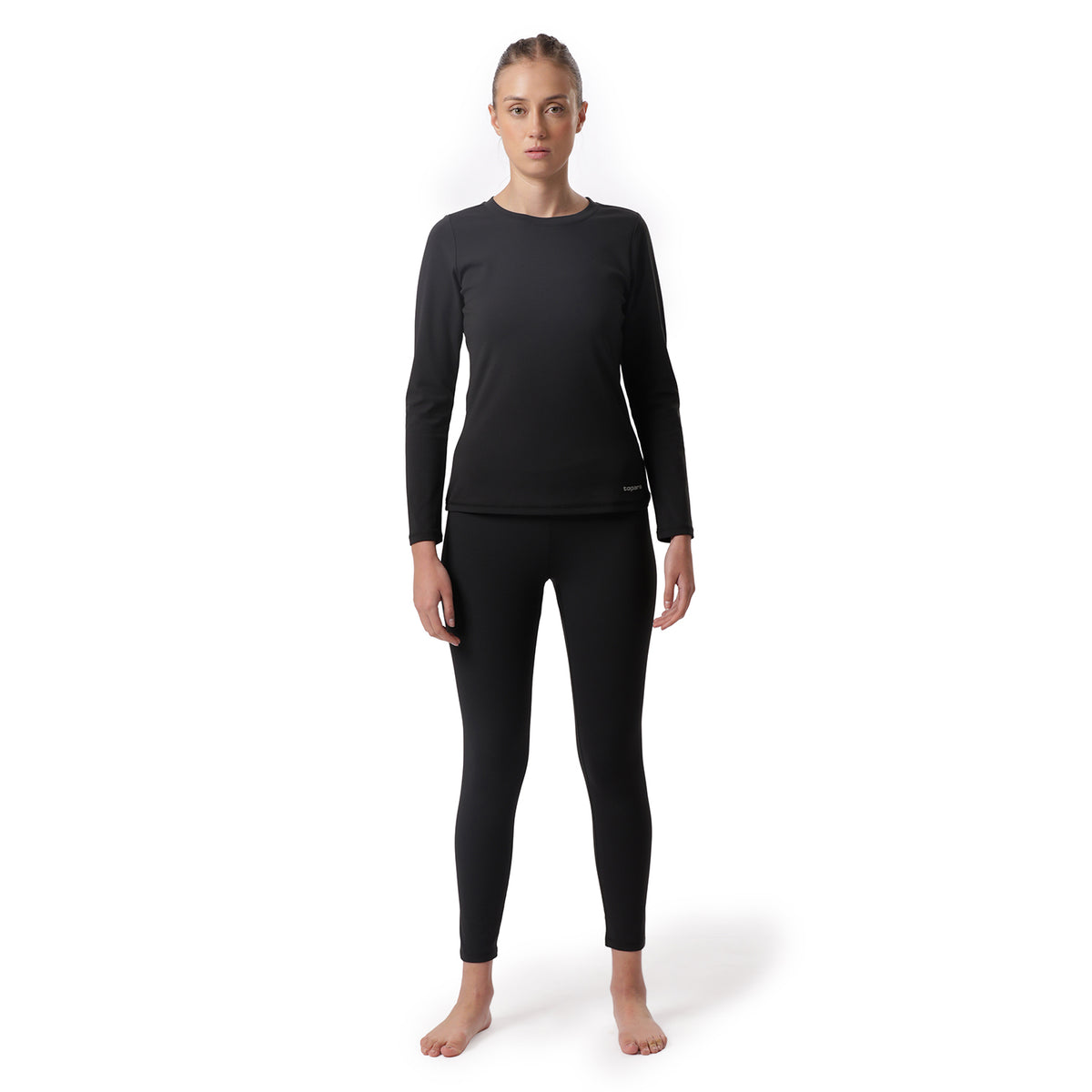 Camiseta Térmica Deportiva Manga Larga Mujer Lajas Negra