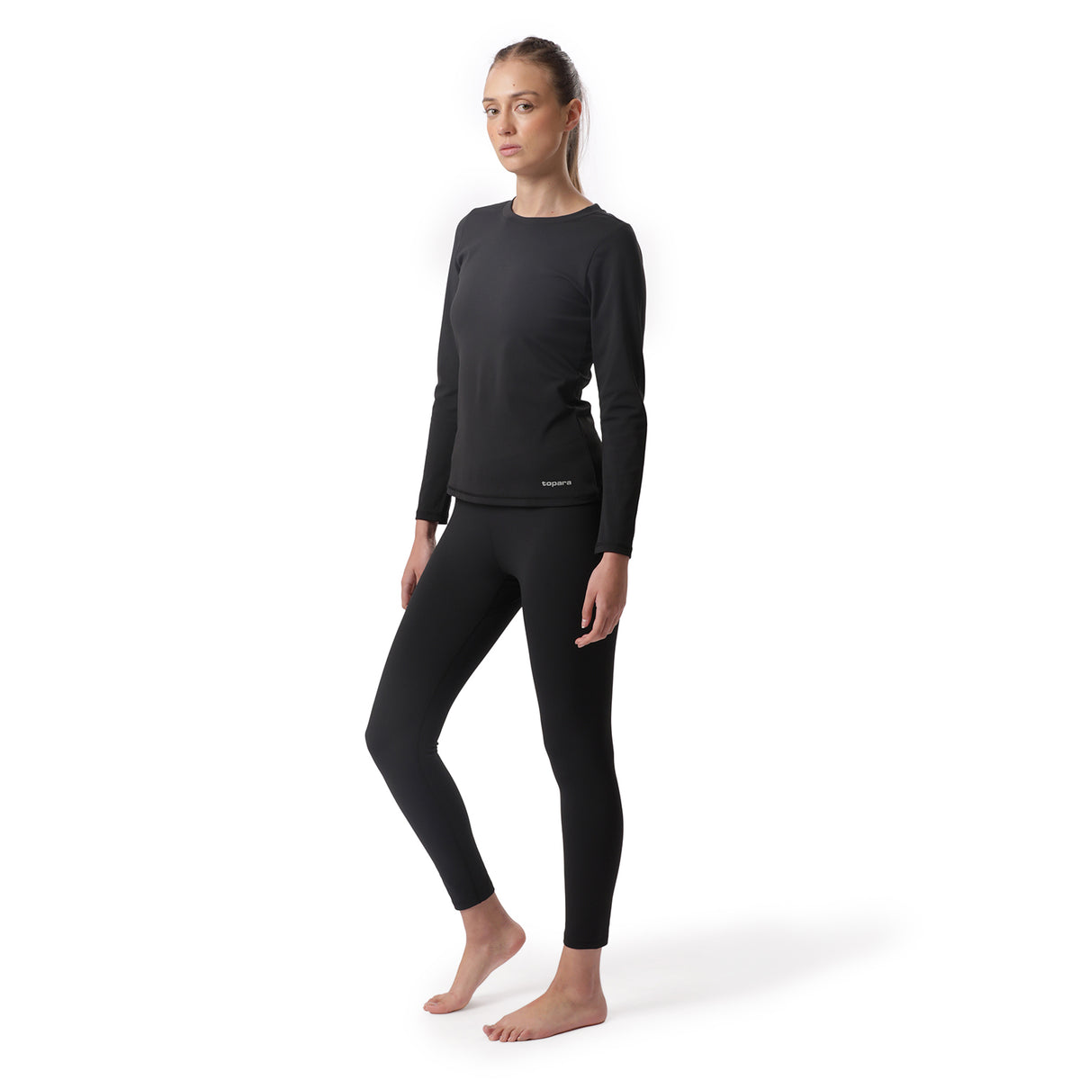 Camiseta Térmica Deportiva Manga Larga Mujer Lajas Negra