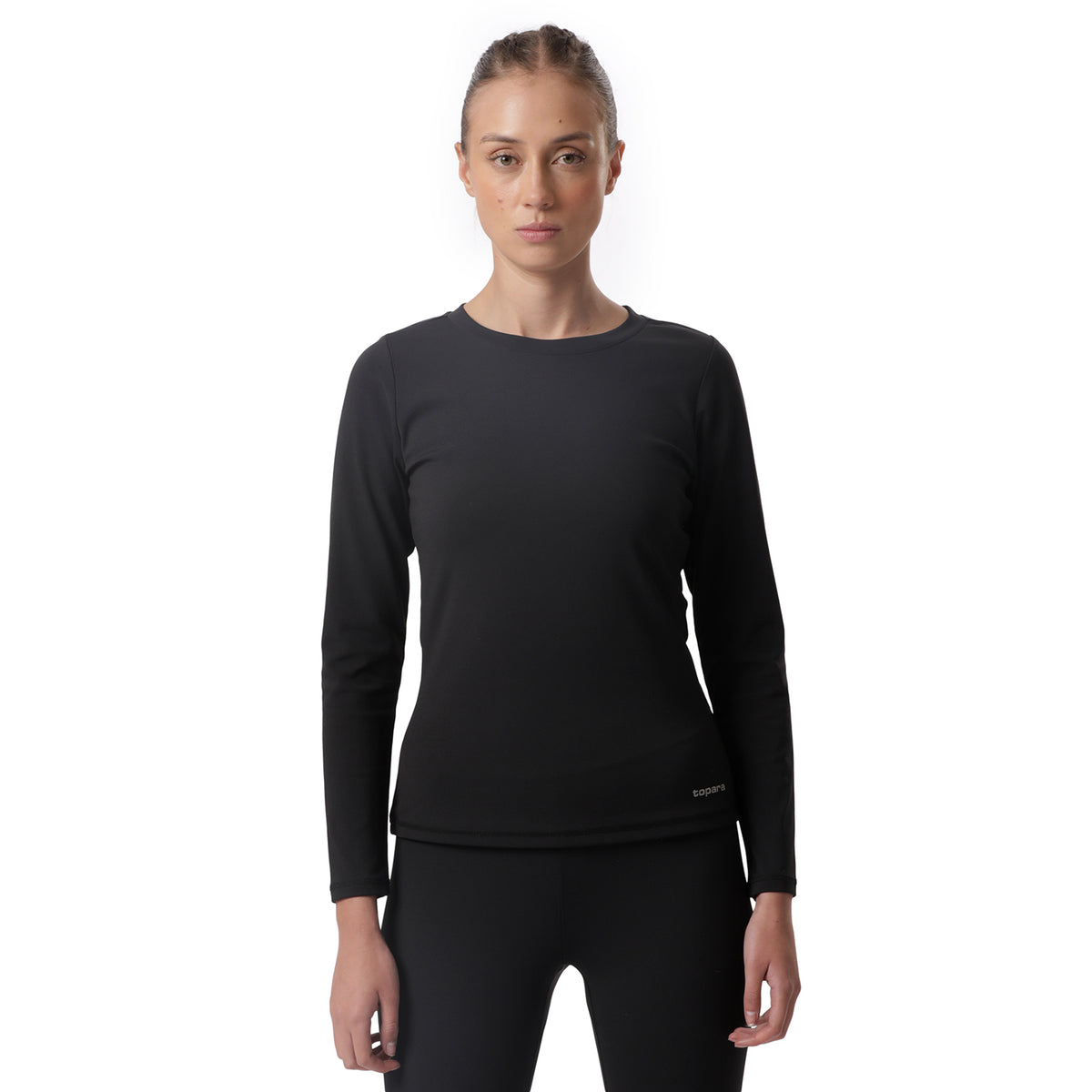 Camiseta Térmica Deportiva Manga Larga Mujer Lajas Negra