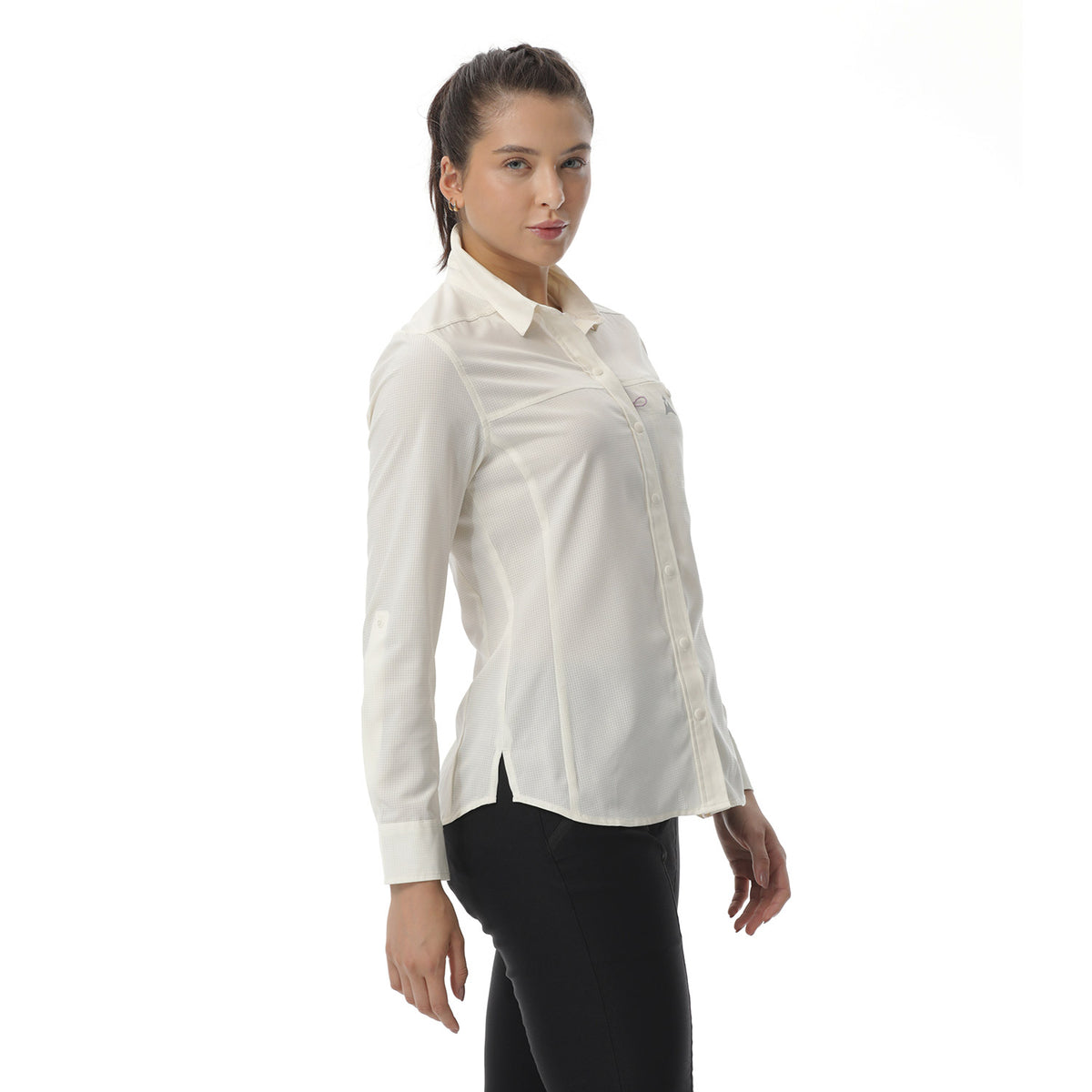 Camisa Para pesca Manga Larga Mujer Pantanal Blanca