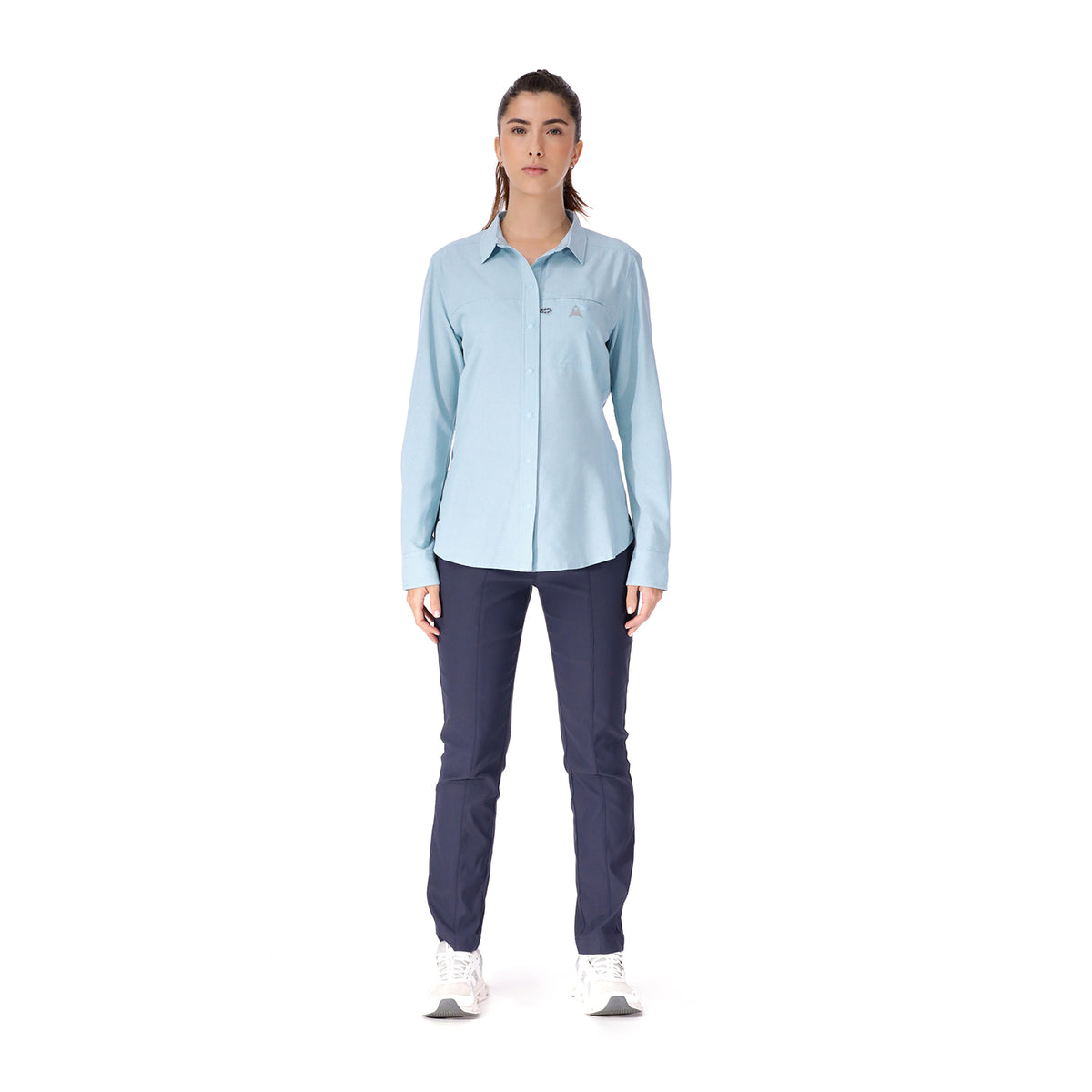 Camisa Para pesca Manga Larga Mujer Pantanal Azul Claro