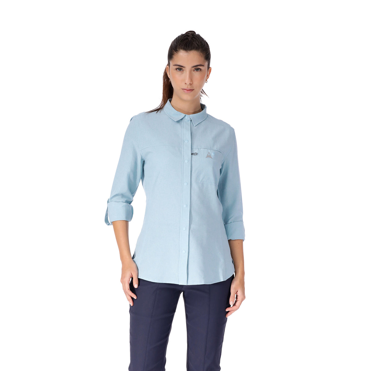 Camisa Para pesca Manga Larga Mujer Pantanal Azul Claro