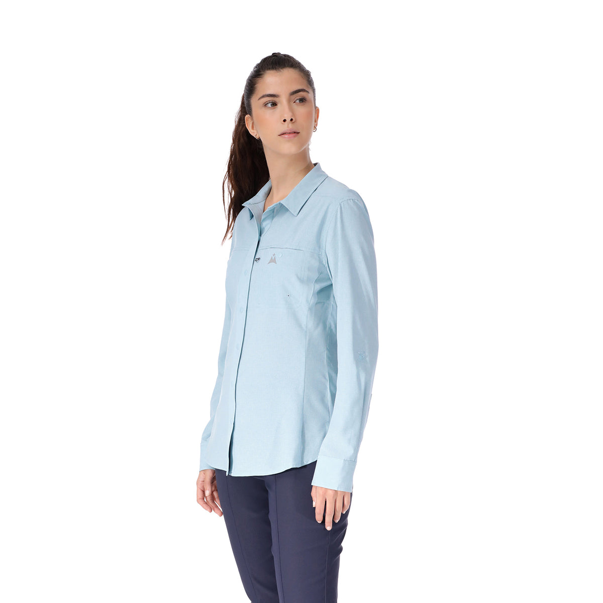 Camisa Para pesca Manga Larga Mujer Pantanal Azul Claro