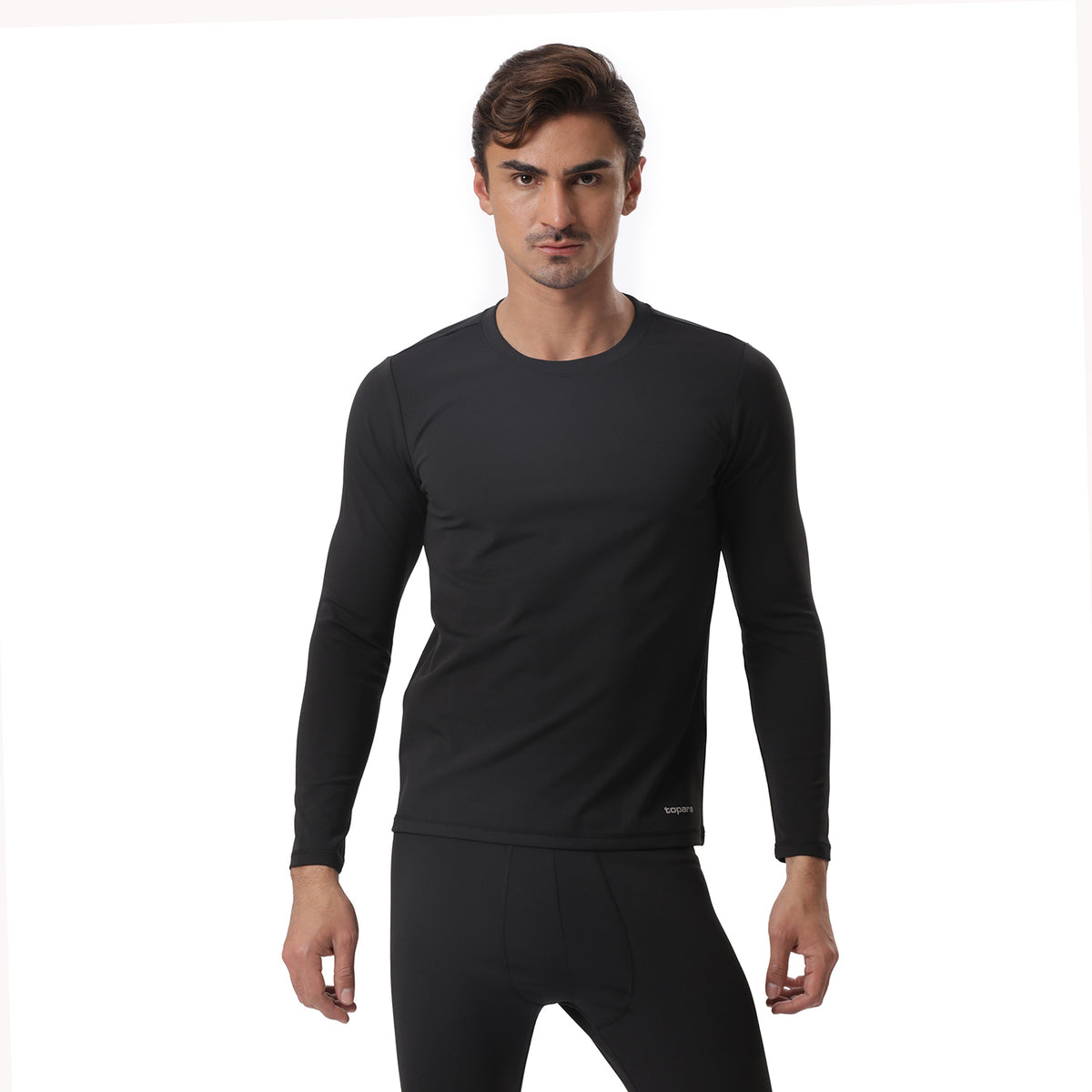 Camiseta Térmica Deportiva Manga Larga Hombre Lajas Negra
