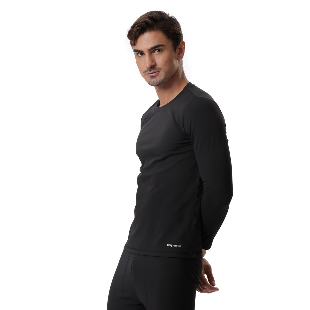 Camiseta Térmica Deportiva Manga Larga Hombre Lajas Negra