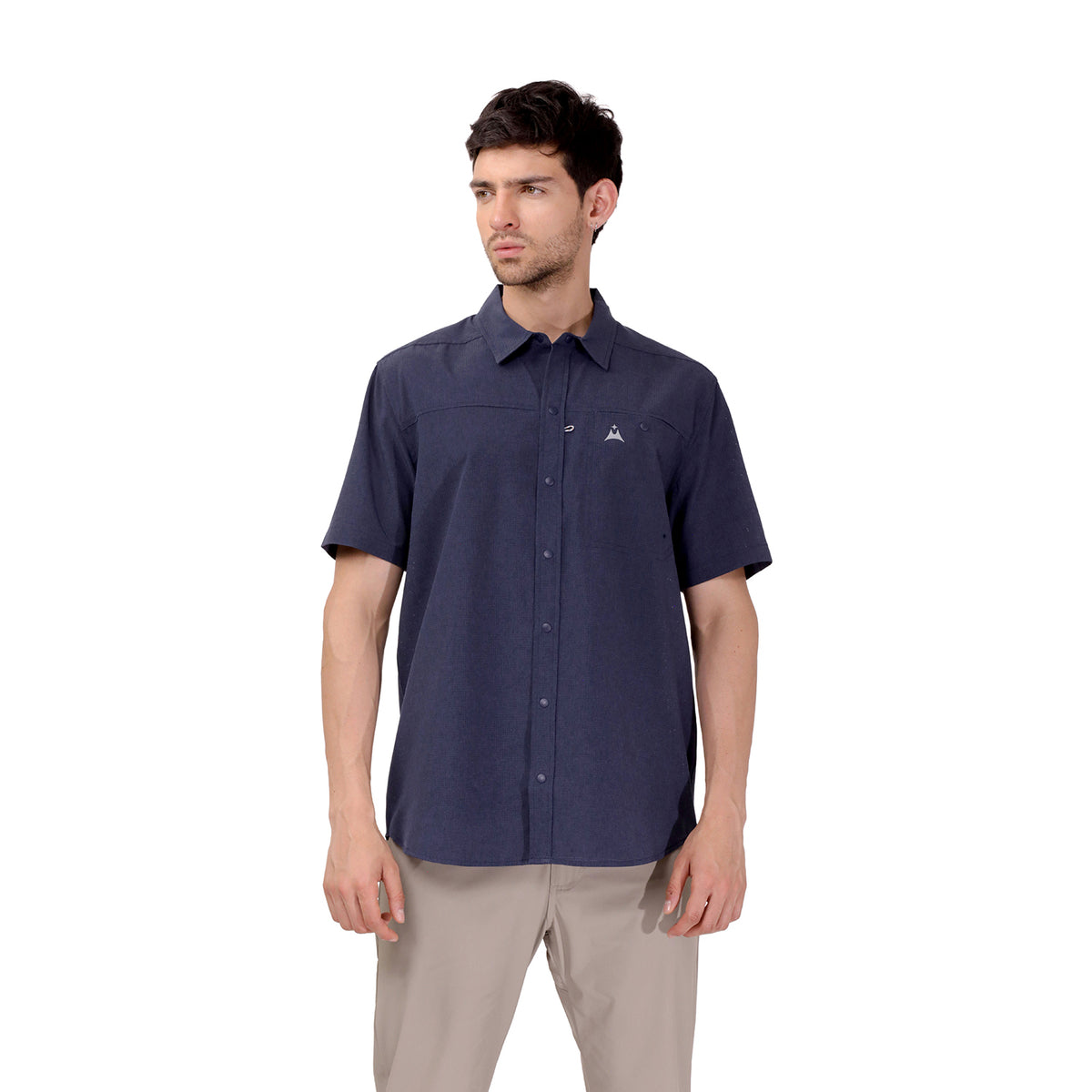 Camisa Para pesca Manga Corta Hombre Pantanal Azul